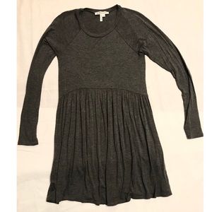 BCBG Babydoll Long Sleeve Dress Gray S